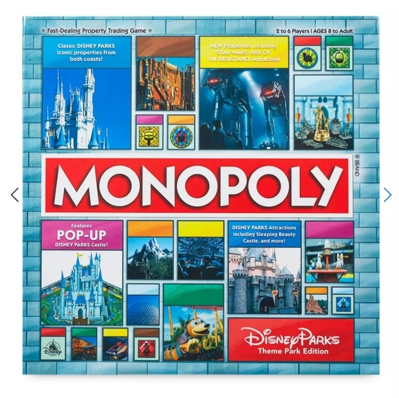 Dinsey Parks Monopoly Game Theme Park Magic Kingdom Pop-Up Castle